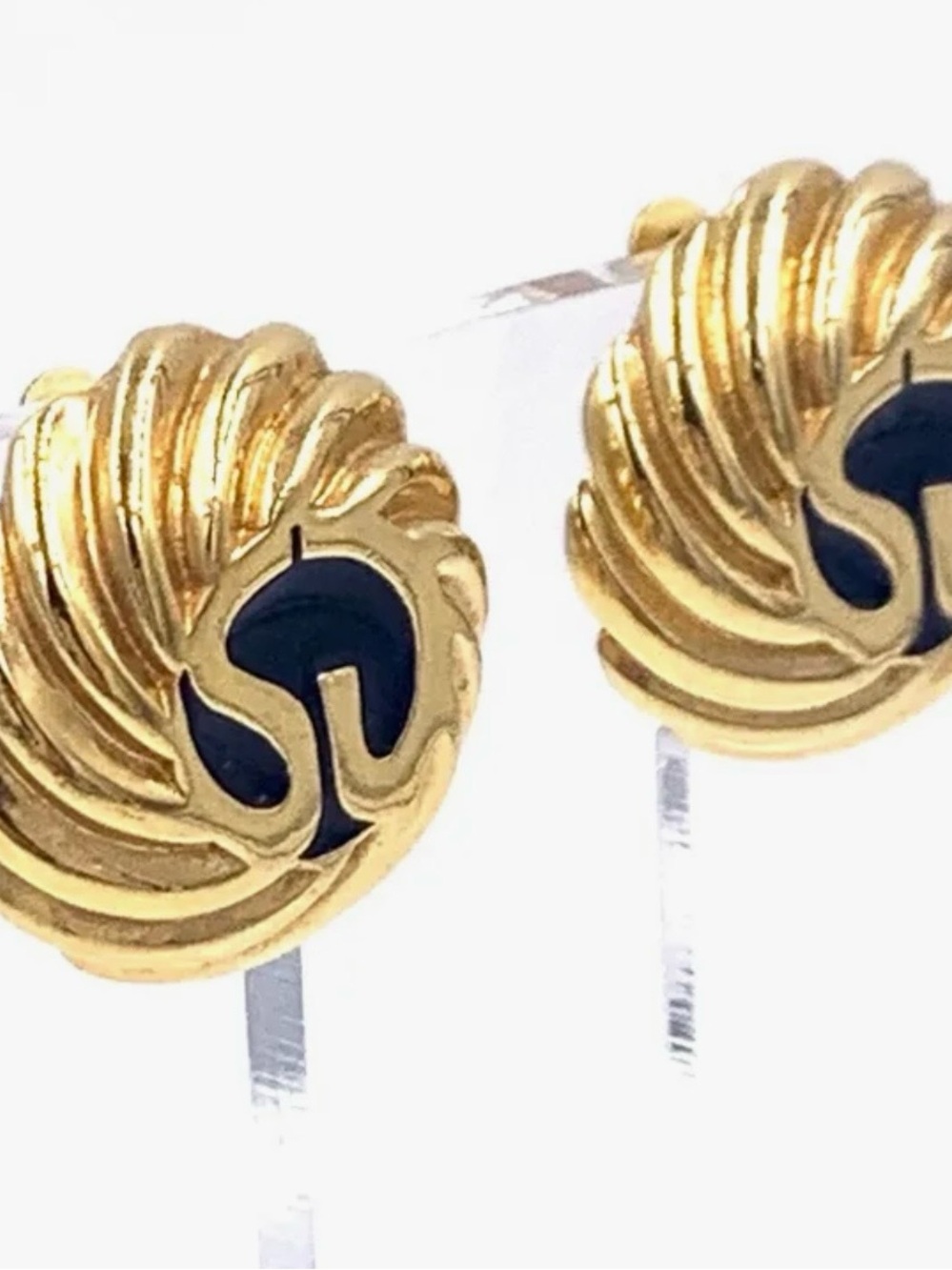 Vintage St. John Gold Swirl Clip-On Earrings 1980’s